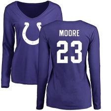 NFL Women's Nike Indianapolis Colts #23 Kenny Moore Royal Blue Name & Number Logo Long Sleeve T-Shirt