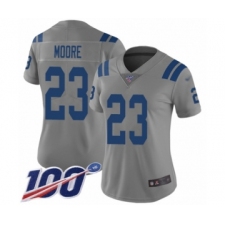 Women's Indianapolis Colts #23 Kenny Moore Limited Gray Inverted Legend 100th Season Football Jersey