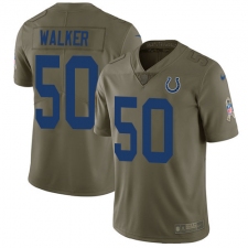Men's Nike Indianapolis Colts #50 Anthony Walker Limited Olive 2017 Salute to Service NFL Jerse