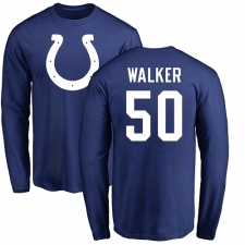 NFL Nike Indianapolis Colts #50 Anthony Walker Royal Blue Name & Number Logo Long Sleeve T-Shirt