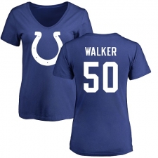 NFL Women's Nike Indianapolis Colts #50 Anthony Walker Royal Blue Name & Number Logo T-Shirt