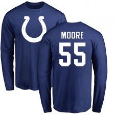 NFL Nike Indianapolis Colts #55 Skai Moore Royal Blue Name & Number Logo Long Sleeve T-Shirt