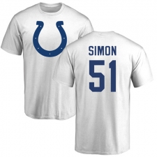 NFL Nike Indianapolis Colts #55 Skai Moore White Name & Number Logo T-Shirt