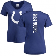 NFL Women's Nike Indianapolis Colts #55 Skai Moore Royal Blue Backer T-Shirt