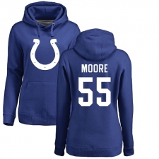 NFL Women's Nike Indianapolis Colts #55 Skai Moore Royal Blue Name & Number Logo Pullover Hoodie