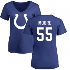 NFL Women's Nike Indianapolis Colts #55 Skai Moore Royal Blue Name & Number Logo T-Shirt