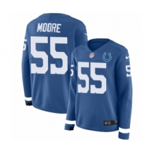 Women's Nike Indianapolis Colts #55 Skai Moore Limited Blue Therma Long Sleeve NFL Jersey