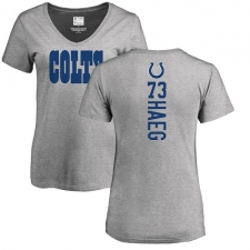 NFL Women's Nike Indianapolis Colts #73 Joe Haeg Ash Backer T-Shirt