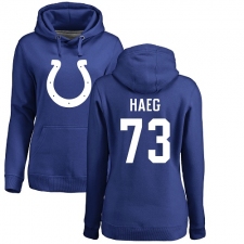 NFL Women's Nike Indianapolis Colts #73 Joe Haeg Royal Blue Name & Number Logo Pullover Hoodie