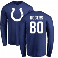 NFL Nike Indianapolis Colts #80 Chester Rogers Royal Blue Name & Number Logo Long Sleeve T-Shirt