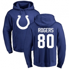 NFL Nike Indianapolis Colts #80 Chester Rogers Royal Blue Name & Number Logo Pullover Hoodie