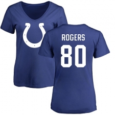 NFL Women's Nike Indianapolis Colts #80 Chester Rogers Royal Blue Name & Number Logo T-Shirt
