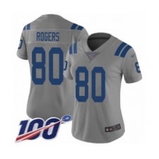 Women's Indianapolis Colts #80 Chester Rogers Limited Gray Inverted Legend 100th Season Football Jersey