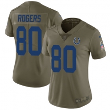 Women's Nike Indianapolis Colts #80 Chester Rogers Limited Olive 2017 Salute to Service NFL Jersey