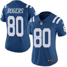 Women's Nike Indianapolis Colts #80 Chester Rogers Limited Royal Blue Rush Vapor Untouchable NFL Jersey