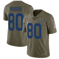 Youth Nike Indianapolis Colts #80 Chester Rogers Limited Olive 2017 Salute to Service NFL Jersey