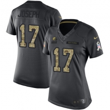 Women's Nike Cleveland Browns #17 Greg Joseph Limited Black 2016 Salute to Service NFL Jersey
