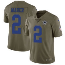 Men's Nike Dallas Cowboys #2 Brett Maher Limited Olive 2017 Salute to Service NFL Jersey