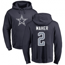 NFL Nike Dallas Cowboys #2 Brett Maher Navy Blue Name & Number Logo Pullover Hoodie
