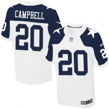 Men's Nike Dallas Cowboys #20 Ibraheim Campbell Elite White Throwback Alternate NFL Jersey