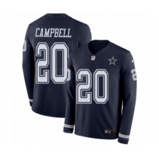 Men's Nike Dallas Cowboys #20 Ibraheim Campbell Limited Navy Blue Therma Long Sleeve NFL Jersey