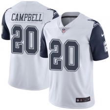 Men's Nike Dallas Cowboys #20 Ibraheim Campbell Limited White Rush Vapor Untouchable NFL Jersey
