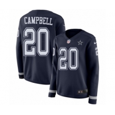 Women's Nike Dallas Cowboys #20 Ibraheim Campbell Limited Navy Blue Therma Long Sleeve NFL Jersey