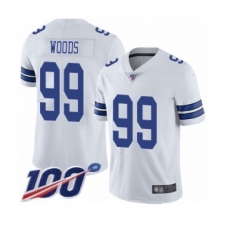 Men's Dallas Cowboys #99 Antwaun Woods White Vapor Untouchable Limited Player 100th Season Football Jersey
