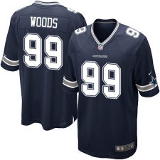 Men's Nike Dallas Cowboys #99 Antwaun Woods Game Navy Blue Team Color NFL Jersey