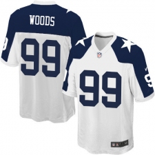 Men's Nike Dallas Cowboys #99 Antwaun Woods Game White Throwback Alternate NFL Jersey