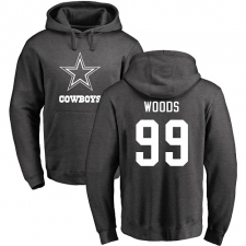 NFL Nike Dallas Cowboys #99 Antwaun Woods Ash One Color Pullover Hoodie