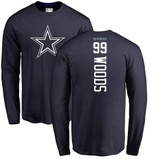 NFL Nike Dallas Cowboys #99 Antwaun Woods Navy Blue Backer Long Sleeve T-Shirt