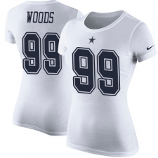 NFL Women's Nike Dallas Cowboys #99 Antwaun Woods White Rush Pride Name & Number T-Shirt
