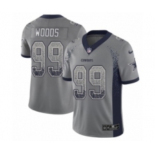 Youth Nike Dallas Cowboys #99 Antwaun Woods Limited Gray Rush Drift Fashion NFL Jersey