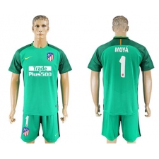 Atletico Madrid #1 Moya Green Goalkeeper Soccer Club Jersey1