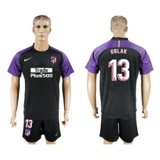 Atletico Madrid #13 Oblak Black Goalkeeper Soccer Club Jersey1