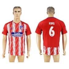 Atletico Madrid #6 Koke Home Soccer Club Jersey2