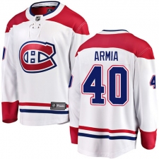 Men's Montreal Canadiens #40 Joel Armia Authentic White Away Fanatics Branded Breakaway NHL Jersey