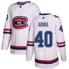 Youth Adidas Montreal Canadiens #40 Joel Armia Authentic White 2017 100 Classic NHL Jersey