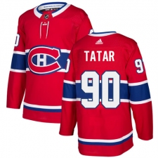 Men's Adidas Montreal Canadiens #90 Tomas Tatar Authentic Red Home NHL Jersey