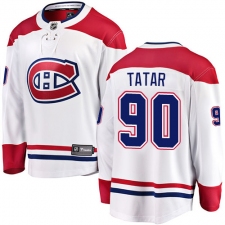 Men's Montreal Canadiens #90 Tomas Tatar Authentic White Away Fanatics Branded Breakaway NHL Jersey