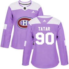 Women's Adidas Montreal Canadiens #90 Tomas Tatar Authentic Purple Fights Cancer Practice NHL Jersey
