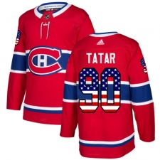 Youth Adidas Montreal Canadiens #90 Tomas Tatar Authentic Red USA Flag Fashion NHL Jersey