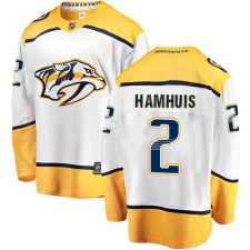 Men's Nashville Predators #2 Dan Hamhuis Fanatics Branded White Away Breakaway NHL Jersey