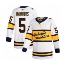 Men's Nashville Predators #5 Dan Hamhuis Authentic White 2020 Winter Classic Hockey Jersey