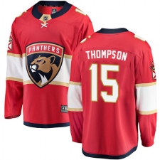 Men's Florida Panthers #15 Paul Thompson Authentic Red Home Fanatics Branded Breakaway NHL Jersey