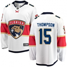 Men's Florida Panthers #15 Paul Thompson Authentic White Away Fanatics Branded Breakaway NHL Jersey