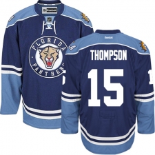 Men's Reebok Florida Panthers #15 Paul Thompson Premier Navy Blue Third NHL Jersey