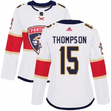 Women's Adidas Florida Panthers #15 Paul Thompson Authentic White Away NHL Jersey