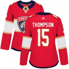 Women's Adidas Florida Panthers #15 Paul Thompson Premier Red Home NHL Jersey